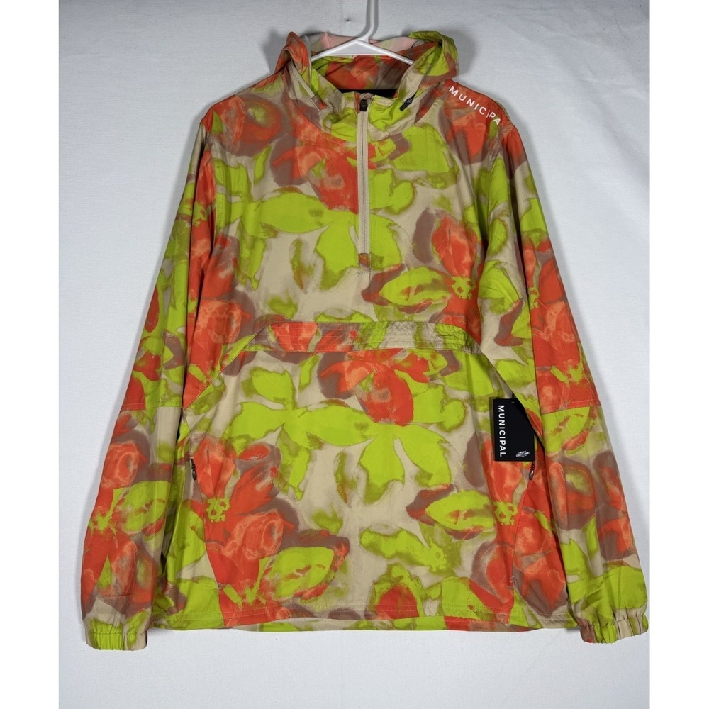 NWT Municipal Sport Utility Anorak Jacket Large Wildflower Hooded Windbreaker